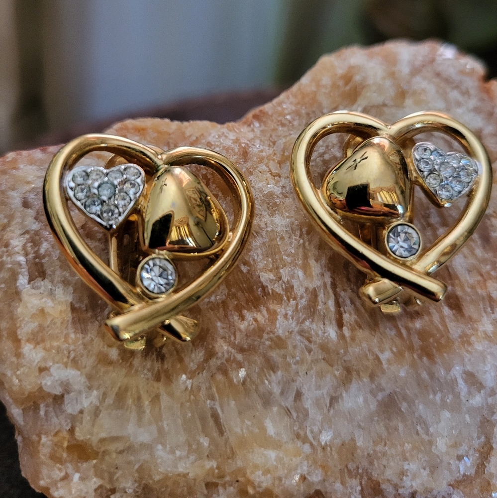 Vintage heart shaped earrings